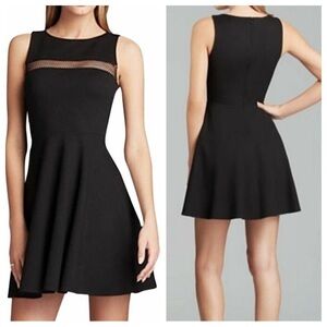 amanda uprichard black mesh panel mini dress lbd